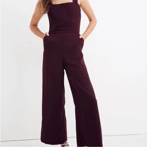 Madewell Brown Jumpsuit Wide-Leg Cropped